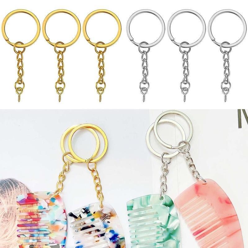180 Pack Key Chain Rings Kit Key Ring Jump Rings Screw Eye Pins Metal Parts