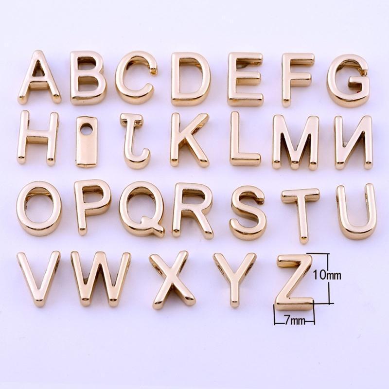 A-Z Letter Enamel Spacer Beads Pendant Beads Diy Jewelry Bracelet Craft Making