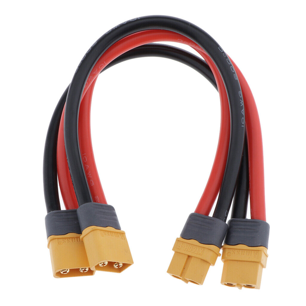 Set of 2 RC Battery ESC 10AWG XT60 Plug   Extension
