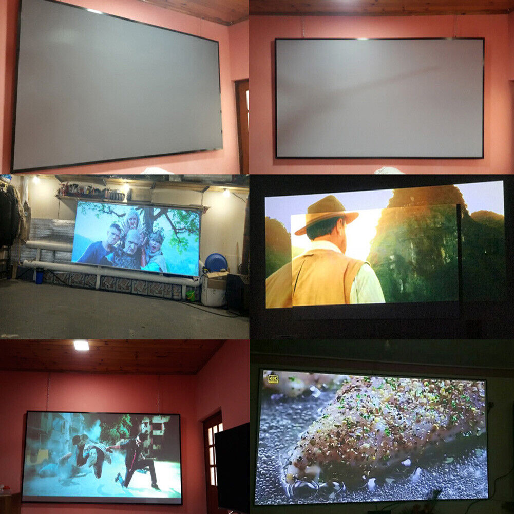 HD Folding Projector Cloth 16/9 Home Theater Movie Screen Curtain (100in)