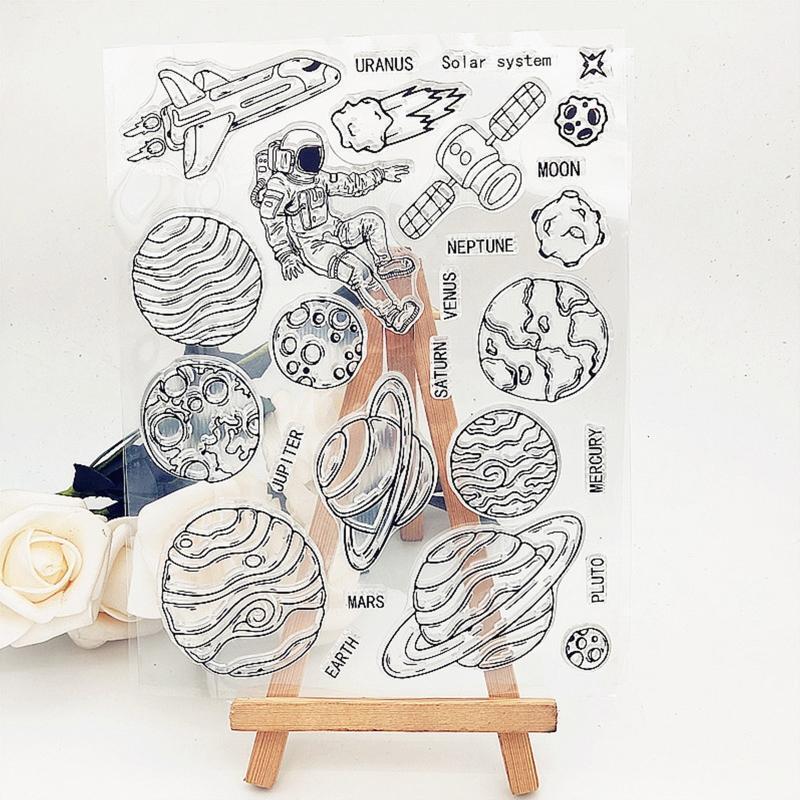 Silicone Clear Stamp Space Travelling DIY Photo Album Decor Seal Supplies