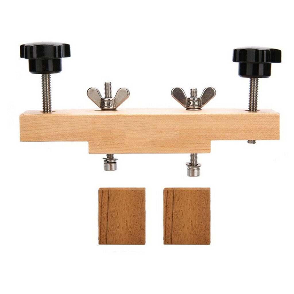 1x Maple  Acoustic Guitar Bridge Clamp Set Luthier Tool 1.45x6.02x0.94in