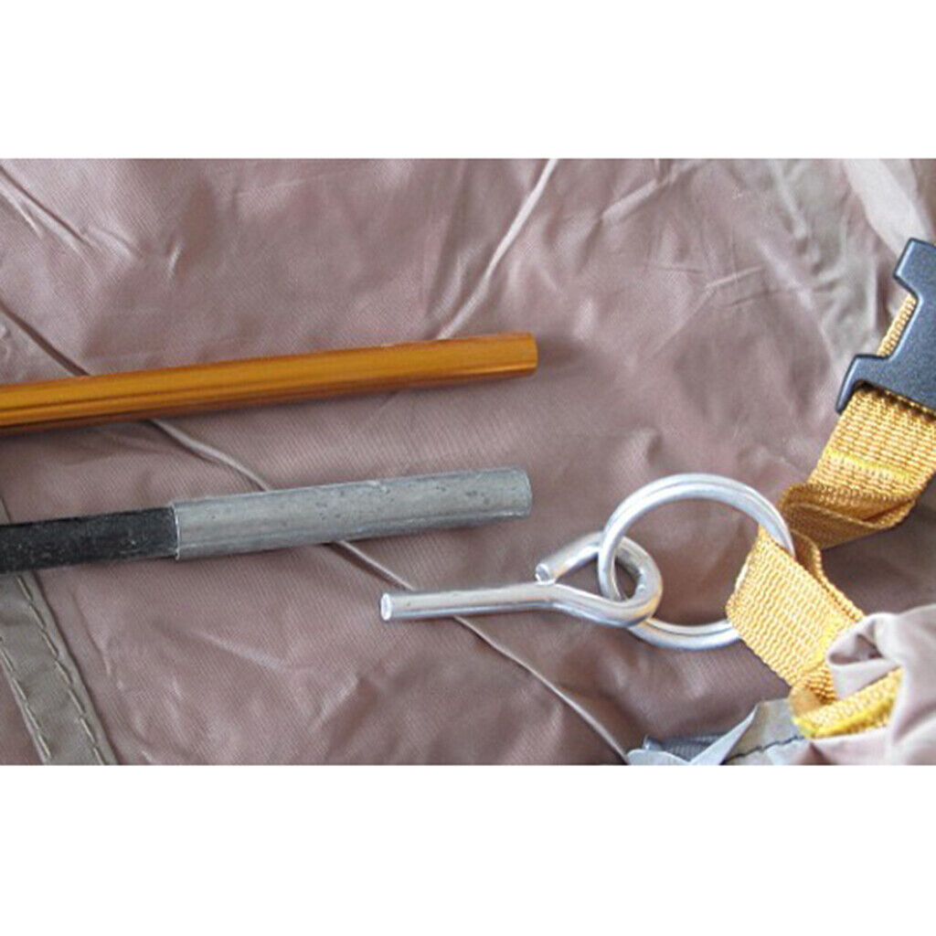 2 Pieces Awning Tent Poles Rings with 2 Pins Fit for Outdoor Camping Hiking