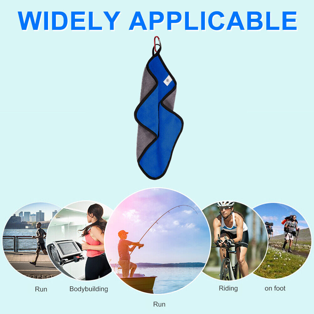 Fishing Towel with Hook Water Absorption Washcloth Non Stick on Bait (Blue)