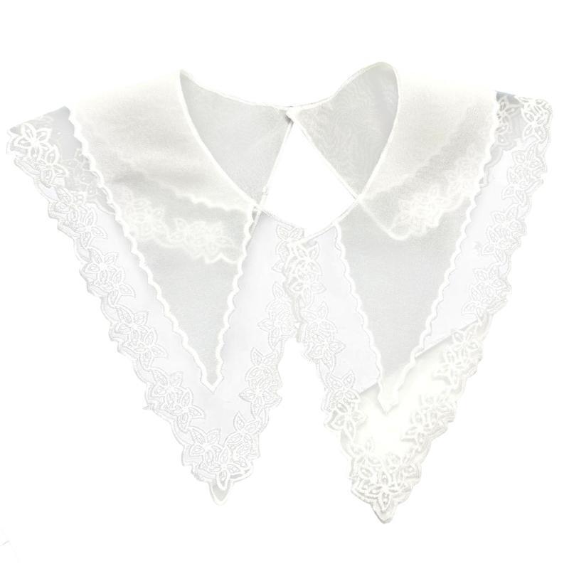 Embroidery Round Neck Lace Neckline DIY Collar Floral Chiffon Applique Patches