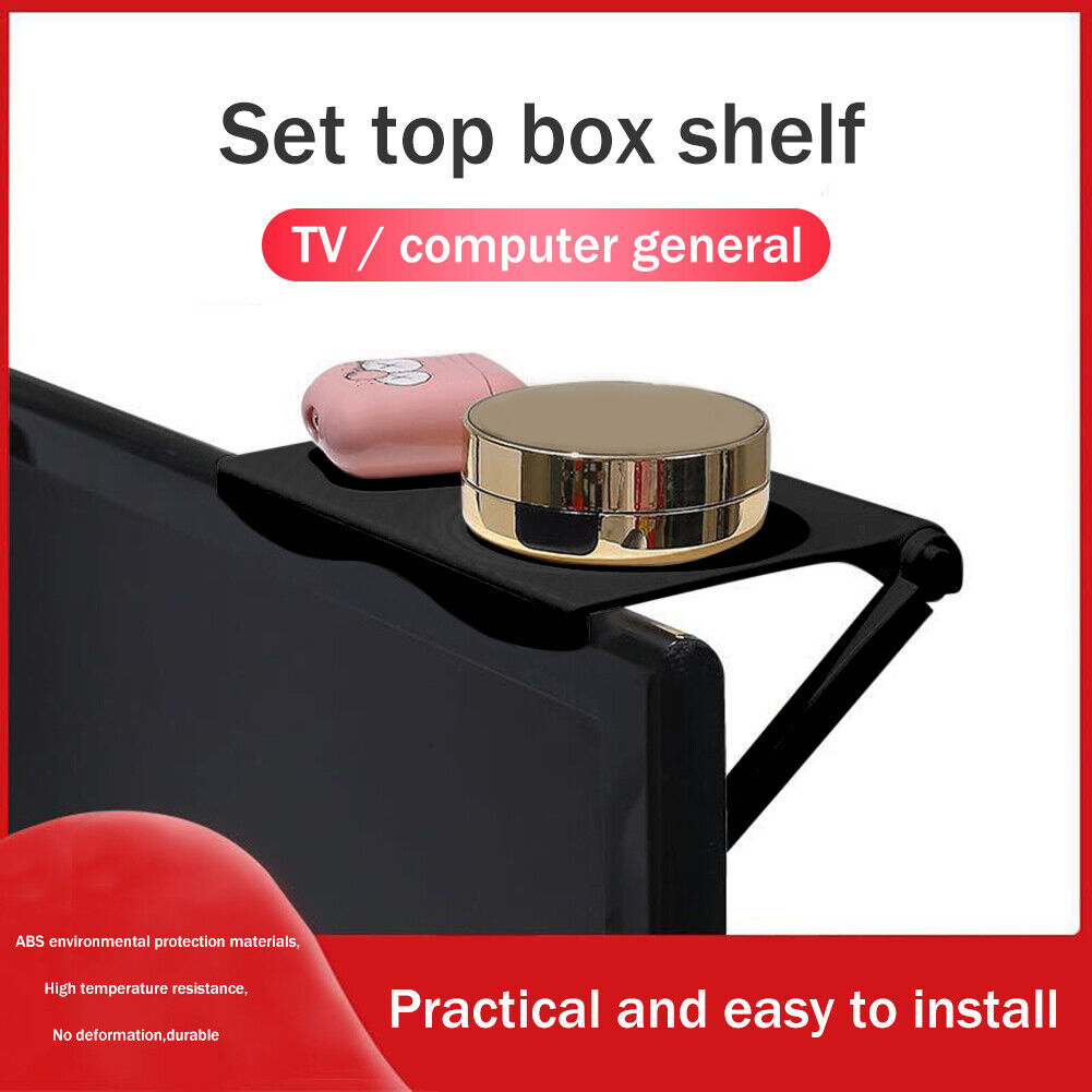 Foldable Adjustable Screen Top Shelf Computer Monitor Riser Stand (Black)