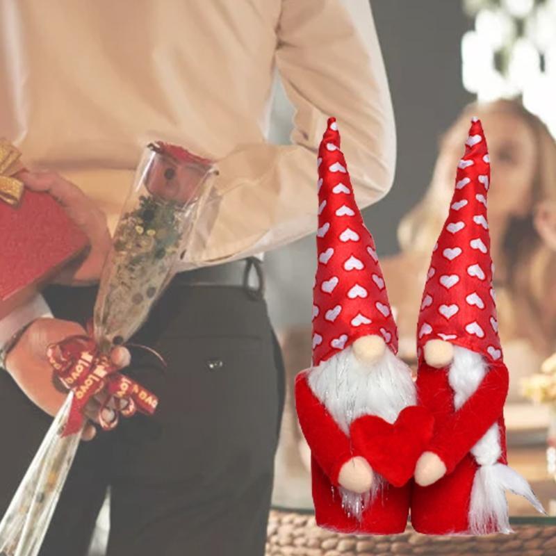 Valentine Gnome Couple Heart Love Tomte Elf Dwarf Nisse Scandinavian Santa Decor