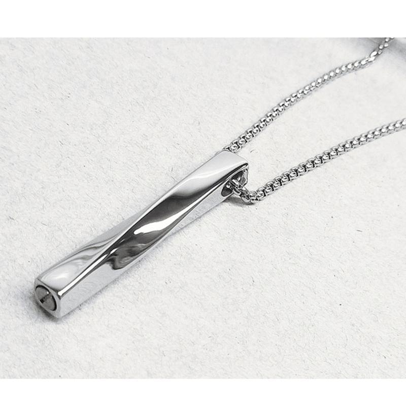 Twisted Bar Long Pendant Keepsake Necklace Keepsake Memorial Gifts for Women