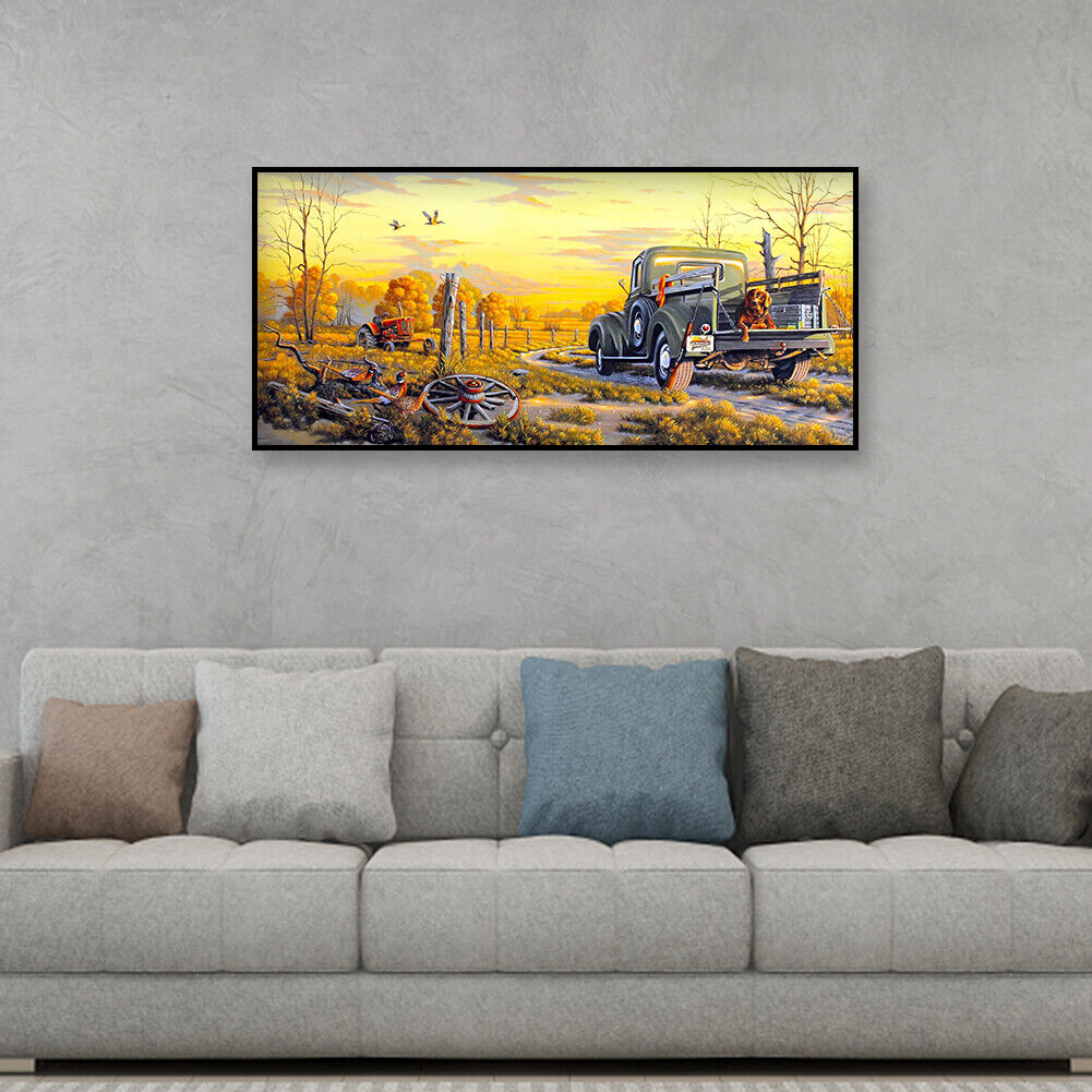 Diamond Painting Dog in Car 5D DIY Full Drill Round Rhinestone Home Decor