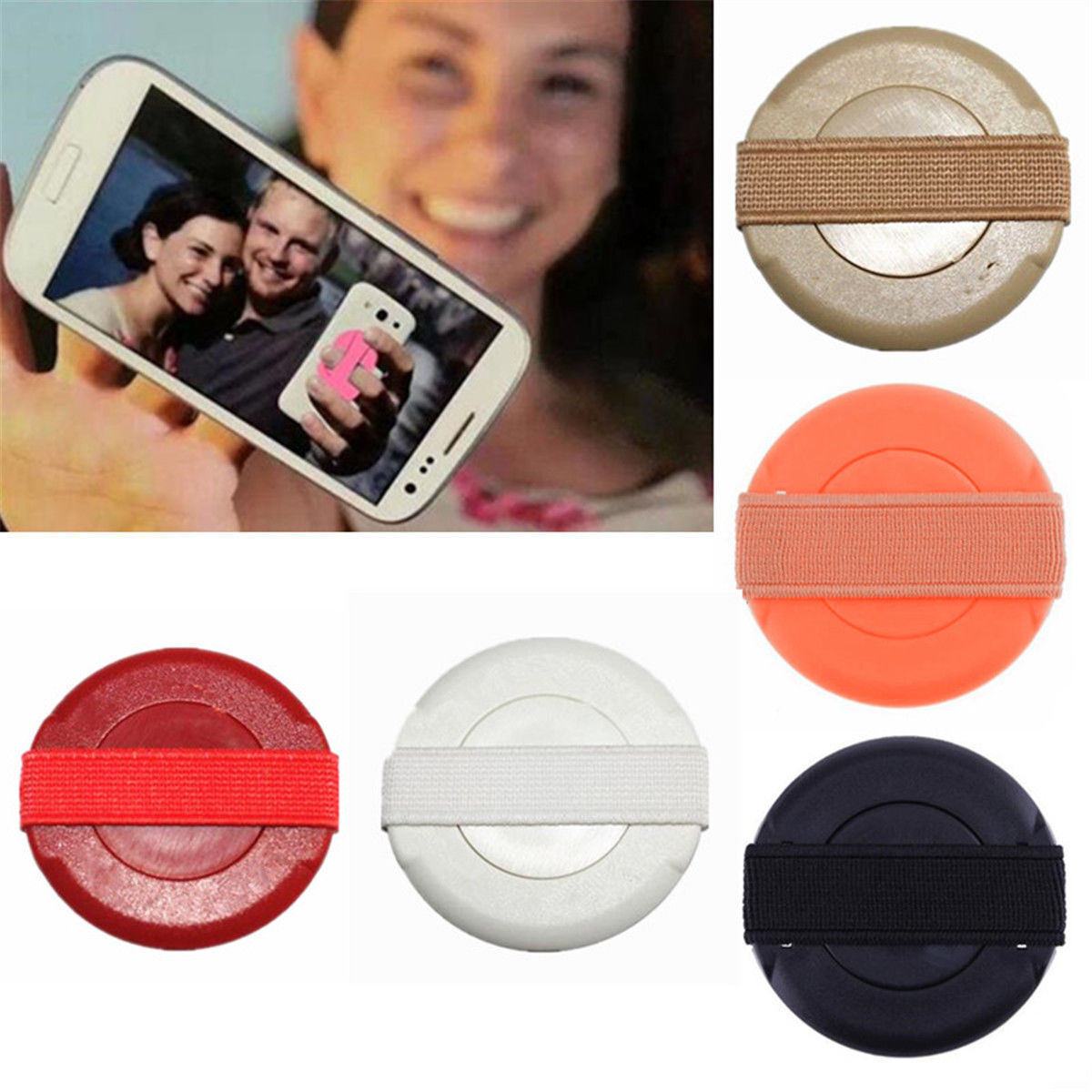Universal 360° Rotation Round Finger Ring Grip Elastic Strap Phone Holder Tablet