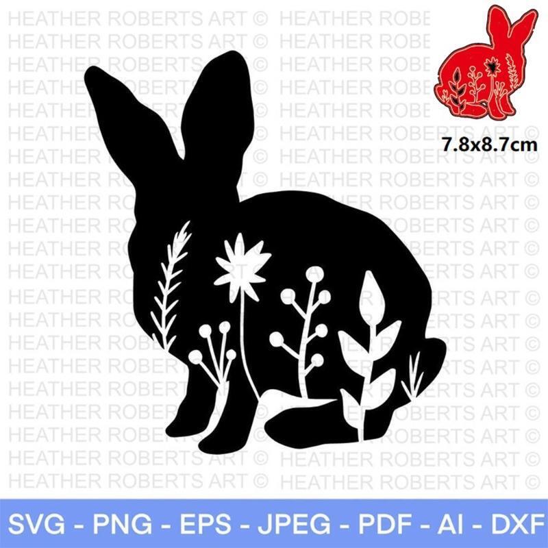 Little Bunny Metal Cutting Dies Hollow Small Rabbit Embossing Cutting Template