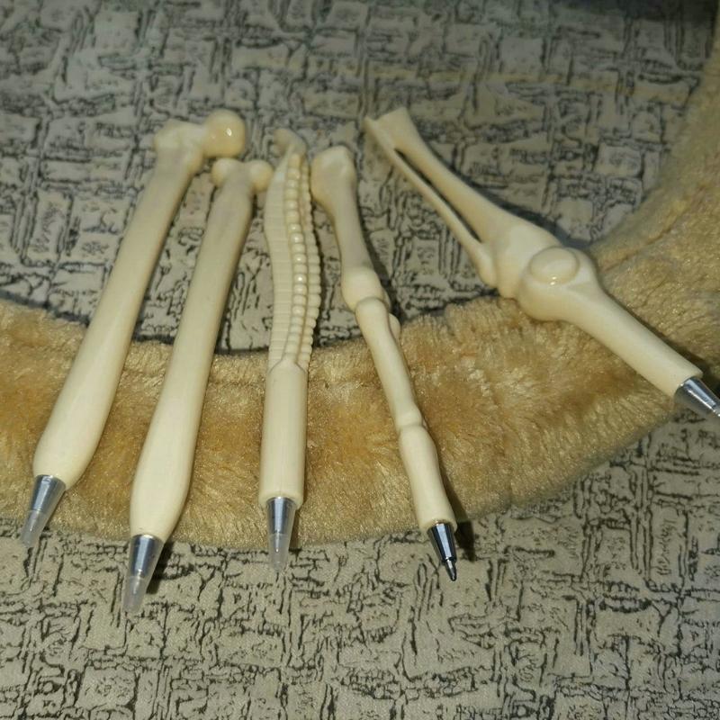 Creative Bone-shaped Ballpoint Pen Mini Pen Cap for Hospital Women Men 5PCS