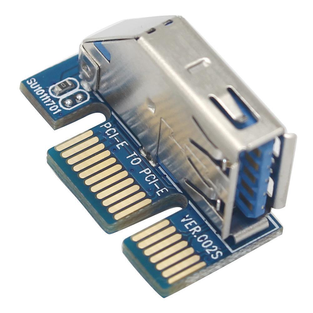 SSU PCI-E x1 to x1 Extension Riser Card Adapter with USB3.0 Cable (0.6m)