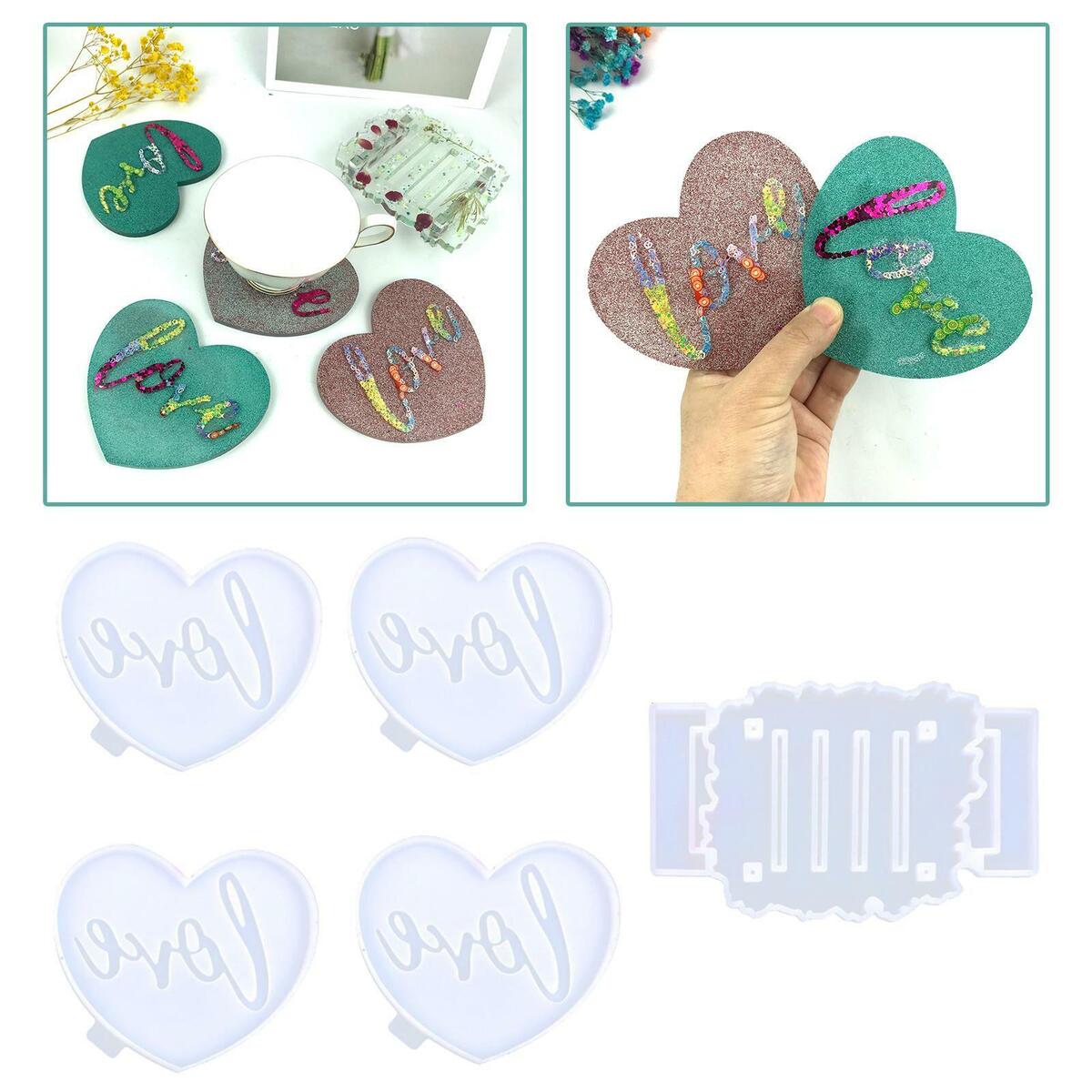 Epoxy  Coaster Decorative Creative Handmade Ornaments Crafts Heart