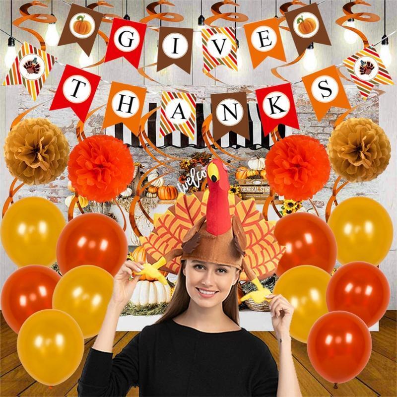 Thanksgiving Theme Party Balloons Decoration Set for Thanksgiving Day Favors
