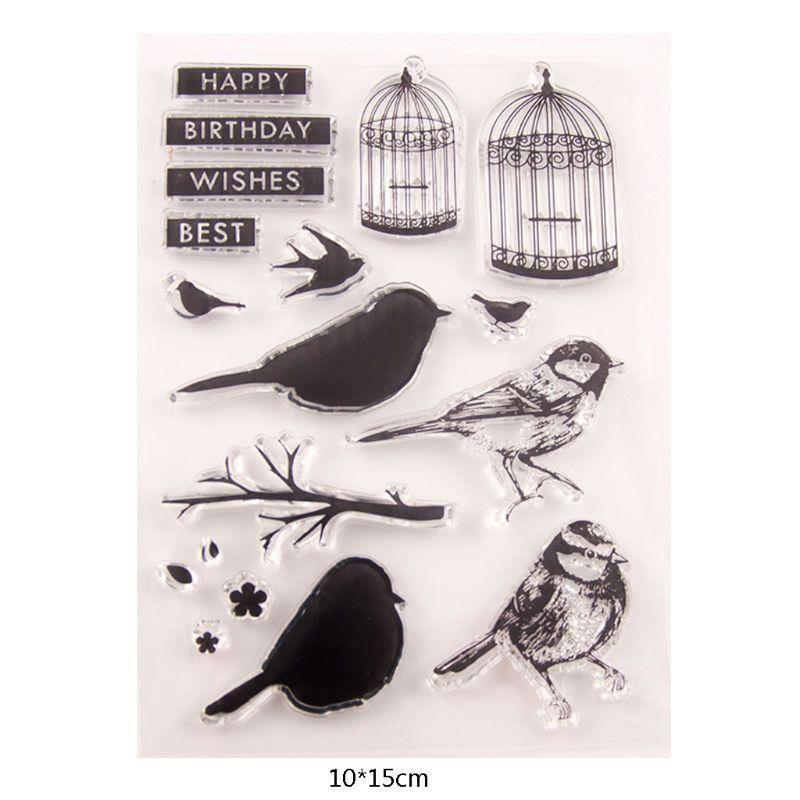 Bird Cage Silicone Clear Seal Stamp DIY Scrapbooking Embossing Photo Album Paper