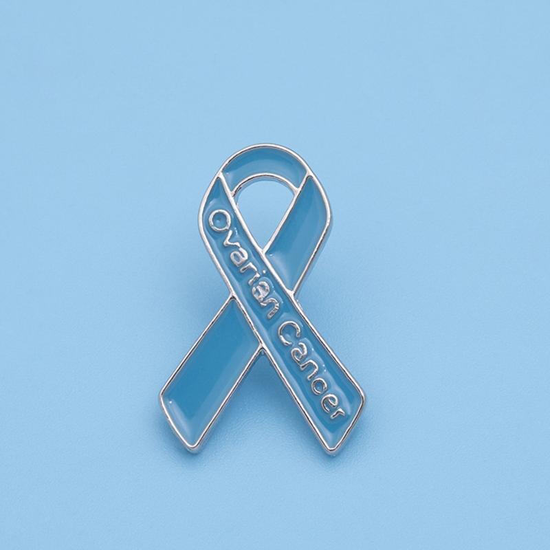 Ovarian Cancer Awareness Jewelry Survivor Gifts For Women Blue Ribbon Brooch