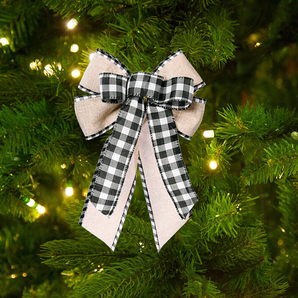 Christmas Tree Decor Bow Tie New Year Craft Wedding Party Ornament (White)