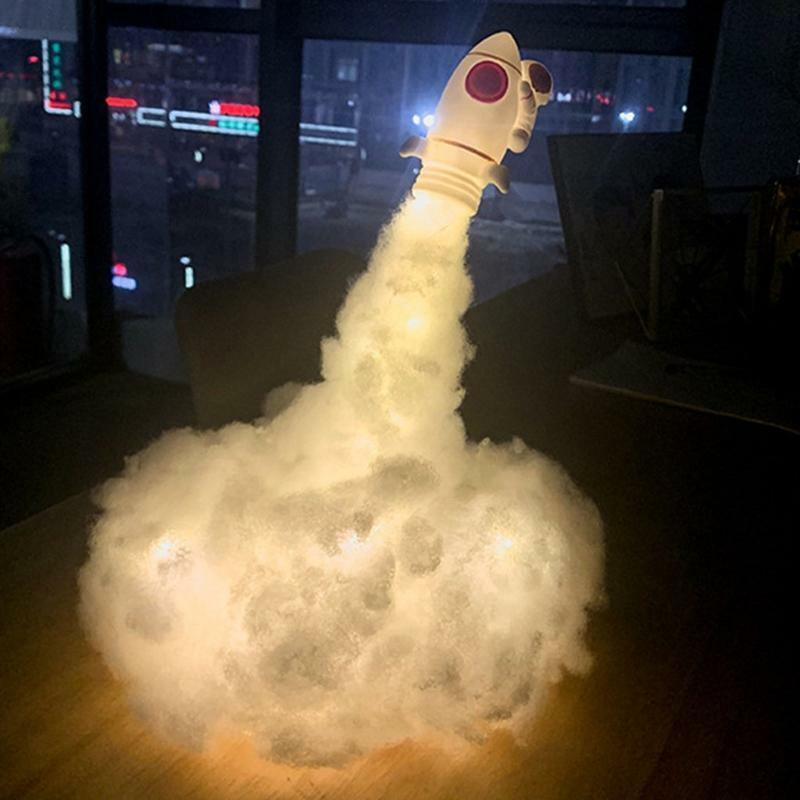 ABS Material Rocket Night Light Space Shuttle Lamp LED Control Warm Color Light
