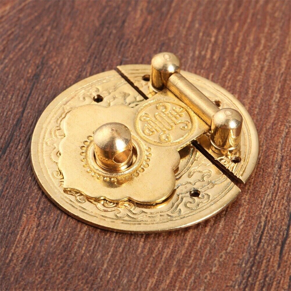 Small Classic Jewely Wooden Box Lock Latch 6 Nails 36mm/1.42" Chinese Tradition