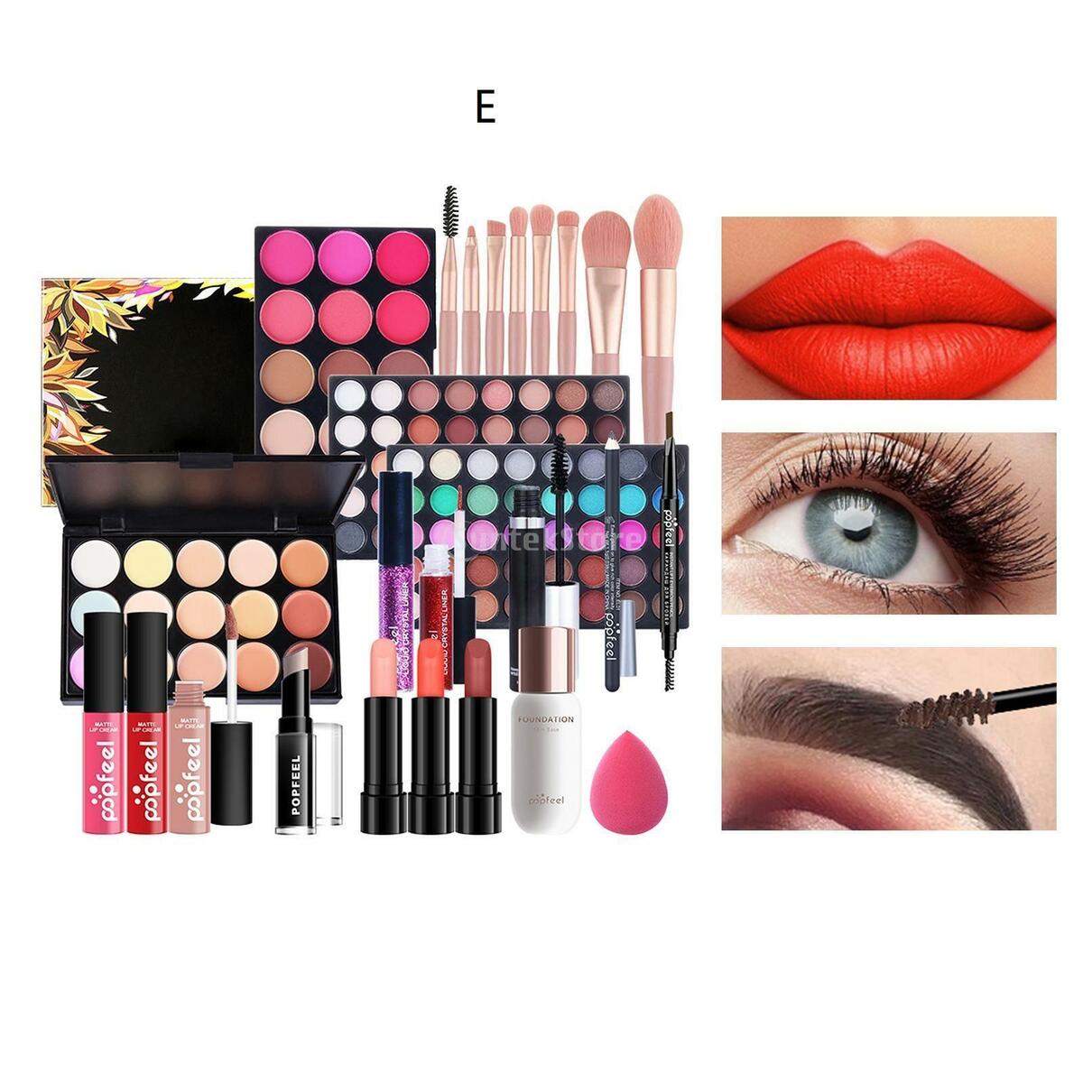 All in One Makeup Kit, Blush Starter Bundle Face Powder Foundation Lipstick,