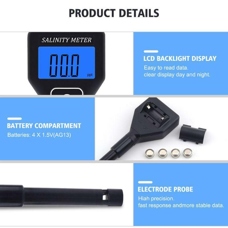 Portable Salinity Meter Salinometer Halometer Seawater Food Salinity Tester