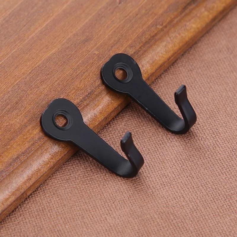Wrought Iron Black Love Heart Wall Hooks Set of 10 Coat Bag Hat Towel Hanger