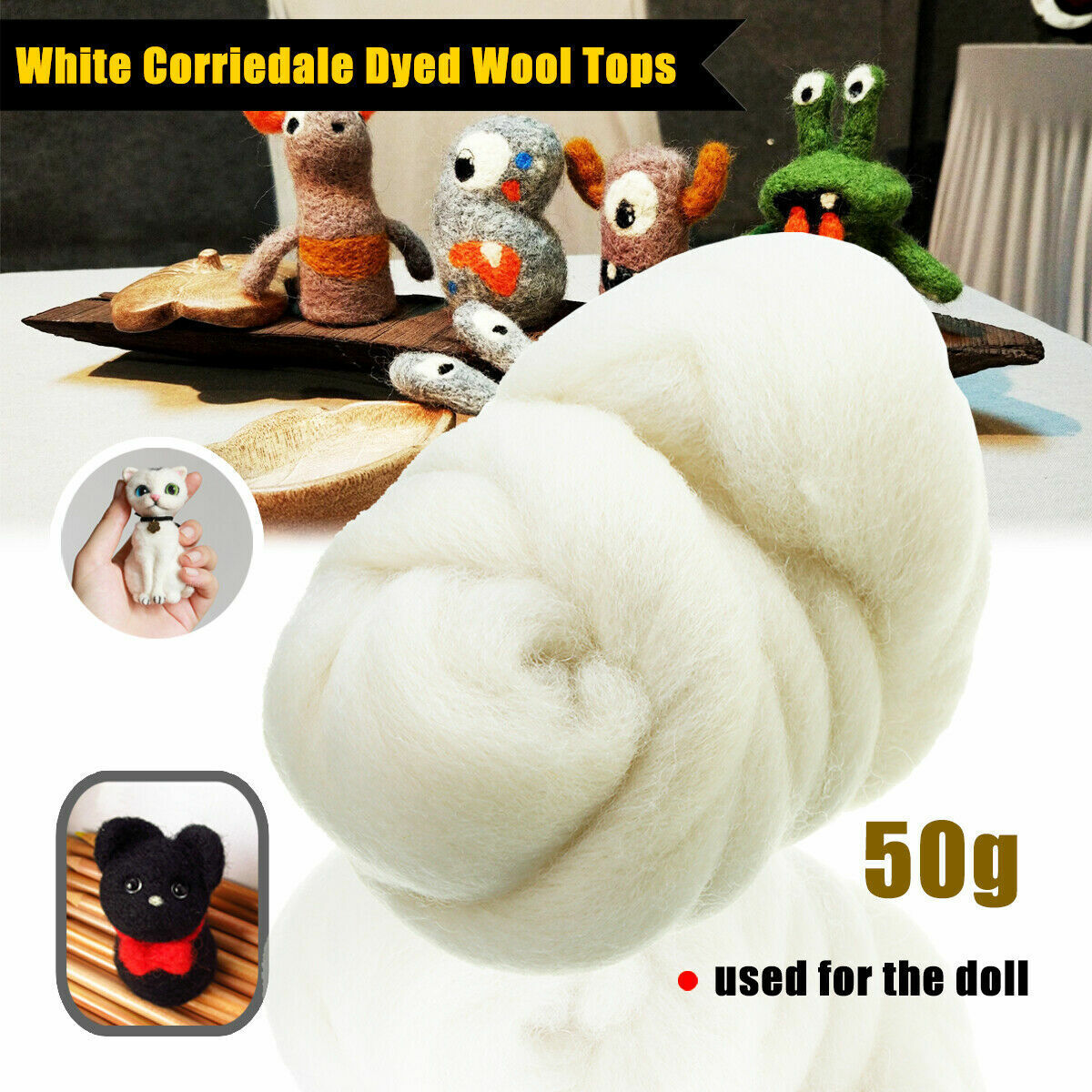 Needlefelting Wool Corriedale Top Roving Dyed Spinningss Wet Felting Fiber New