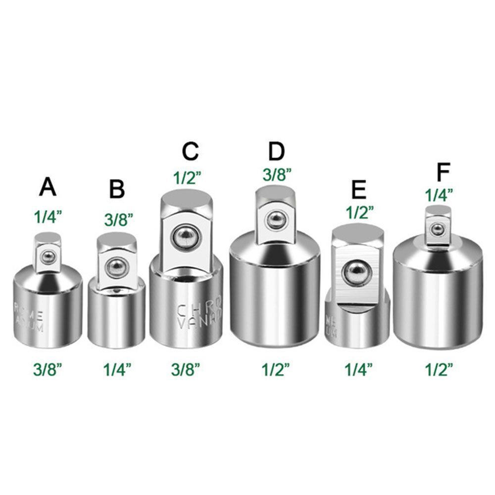 3/8" 1/2 "Big Fly To 1/4 " Head Adapter Ratchet Wrench Socket Converter Sleeve