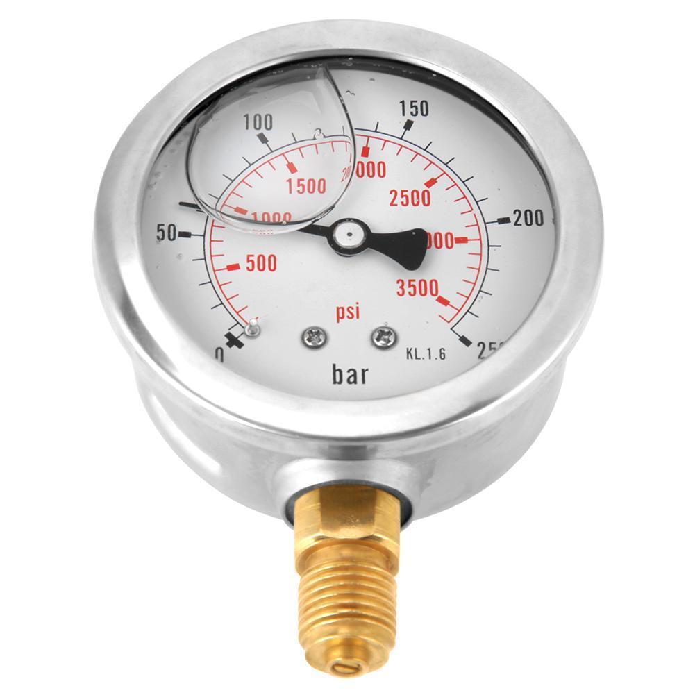 Metal Hydraulic Pressure Gauge Air Oil Water Pressure Manometer (0-250BAR)