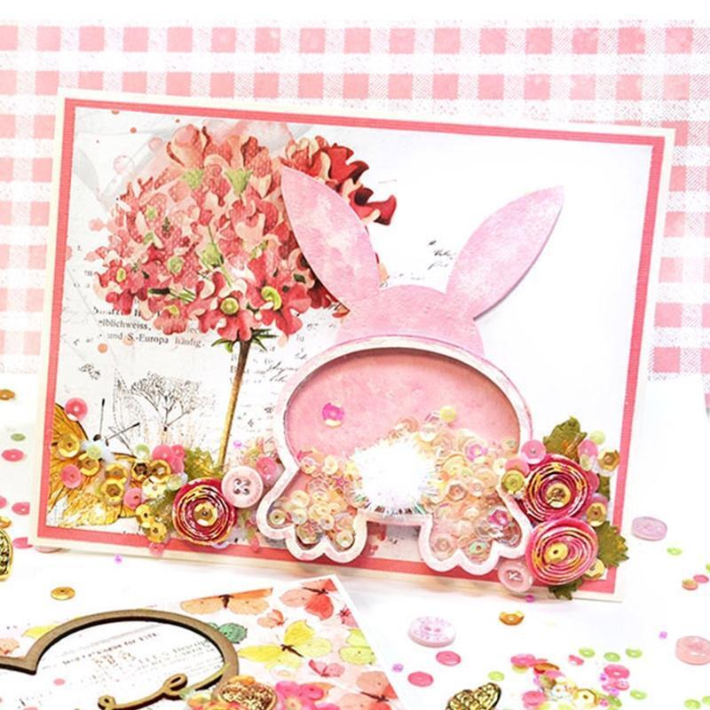 Cute Easter Bunny Shaker Metal Cutting Dies Stencil DIY Scrapbooking Template