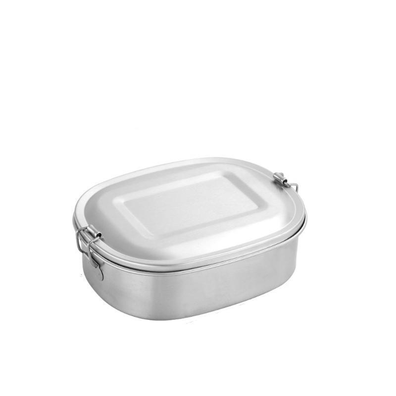 304 Stainless Steel Square Lunch Box Bento Food Picnic Container Snack Breakfast