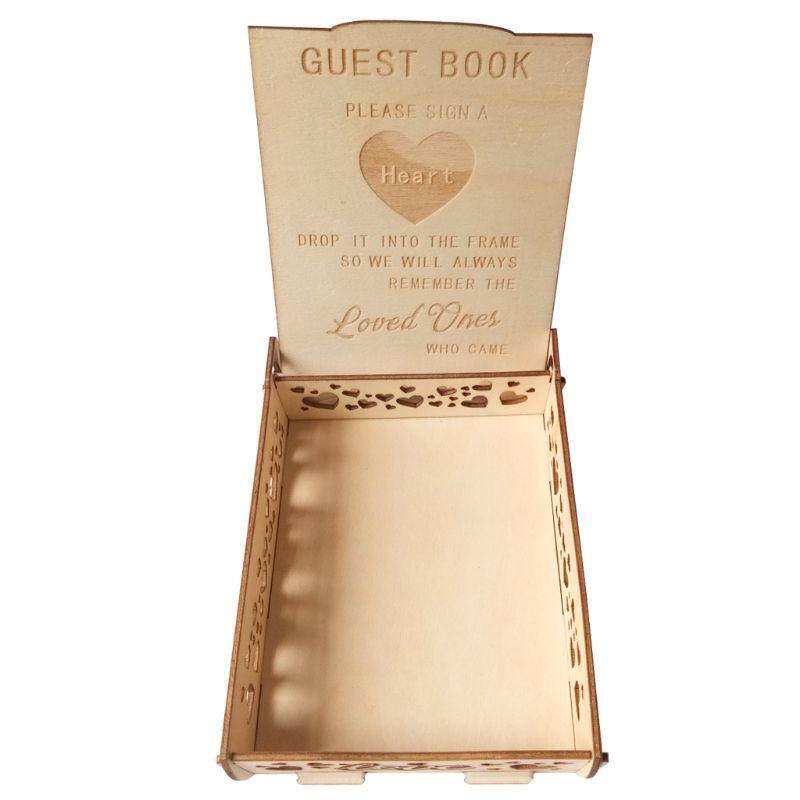 Love Holder Wooden Wedding Heart Drop Box for Guest Book Message Rustic Decor