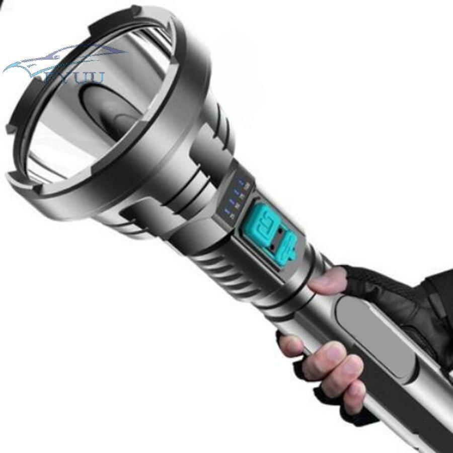 258 * 80mm 90000lm Super Bright LED Flashlight 3 Lighting Mode Built-in Battery