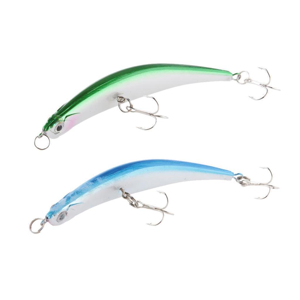 2Pcs Soft Fishing Lures Topwater Fishing Bait Fishing Hook Lure Green/Blue