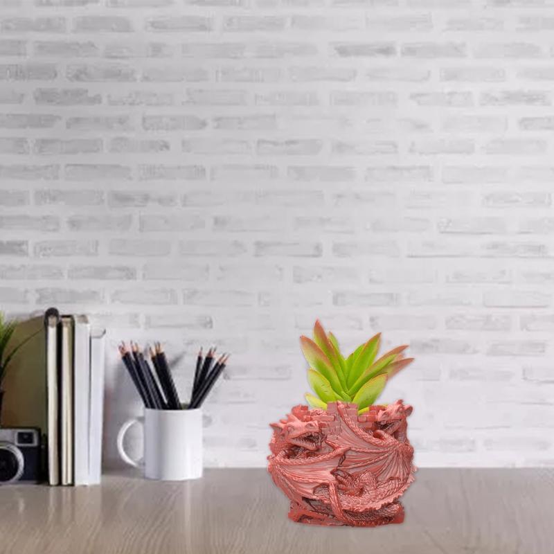 Geometric Dragon Gypsum Silicone Molds for Making Succulent Plant Flower Pot