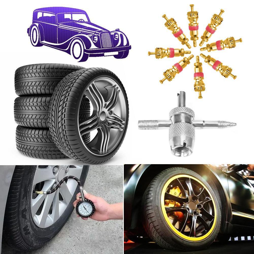 20pcs Valve Cores with 4-in-1 Tyre Tire Valve Stem Remover Repair Tool