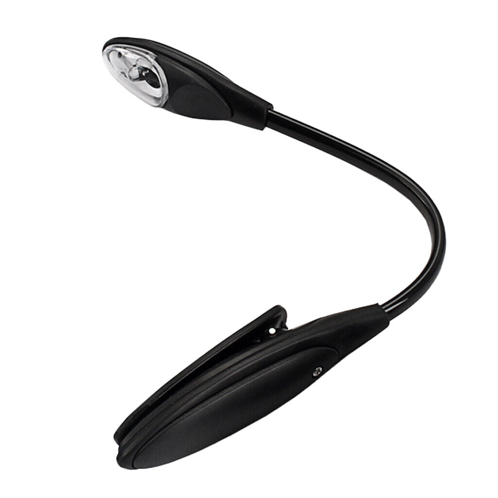 Music  Stand Light Adjustable Clip  Book Reading Lamp Black