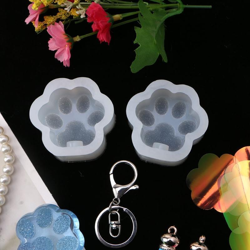 Diamond Cat Paw Lamp Silicone Mould with Lights Tassel Open Ring Claw Nails