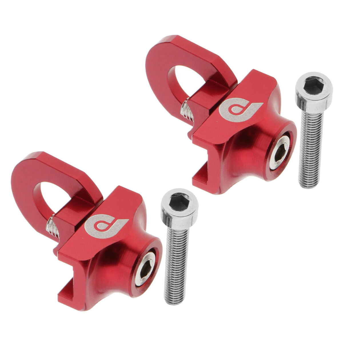 2x Bicycle Chain Tensioner Adjuster Fastener Folding BMX  Red