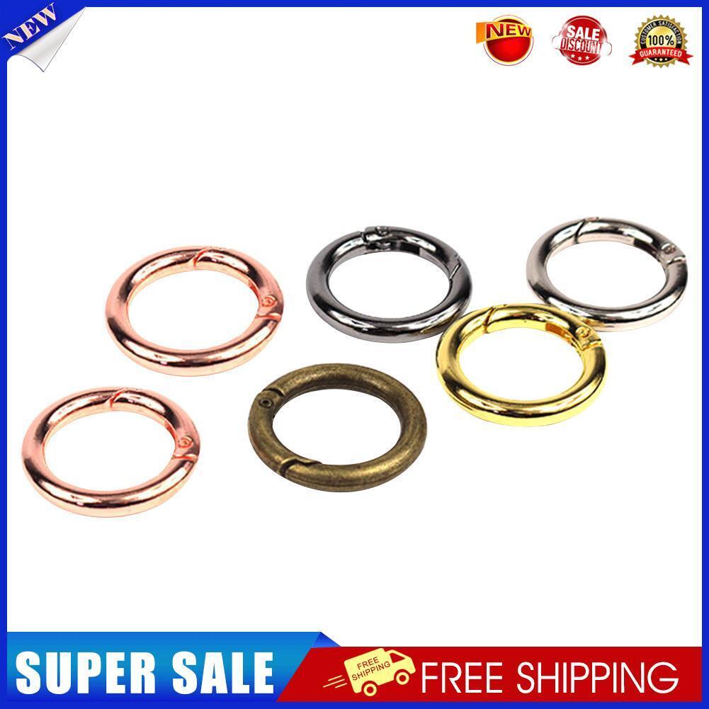 6pcs Zinc Alloy Spring O-Ring Buckles Clips Climbing Carabiner Random Color
