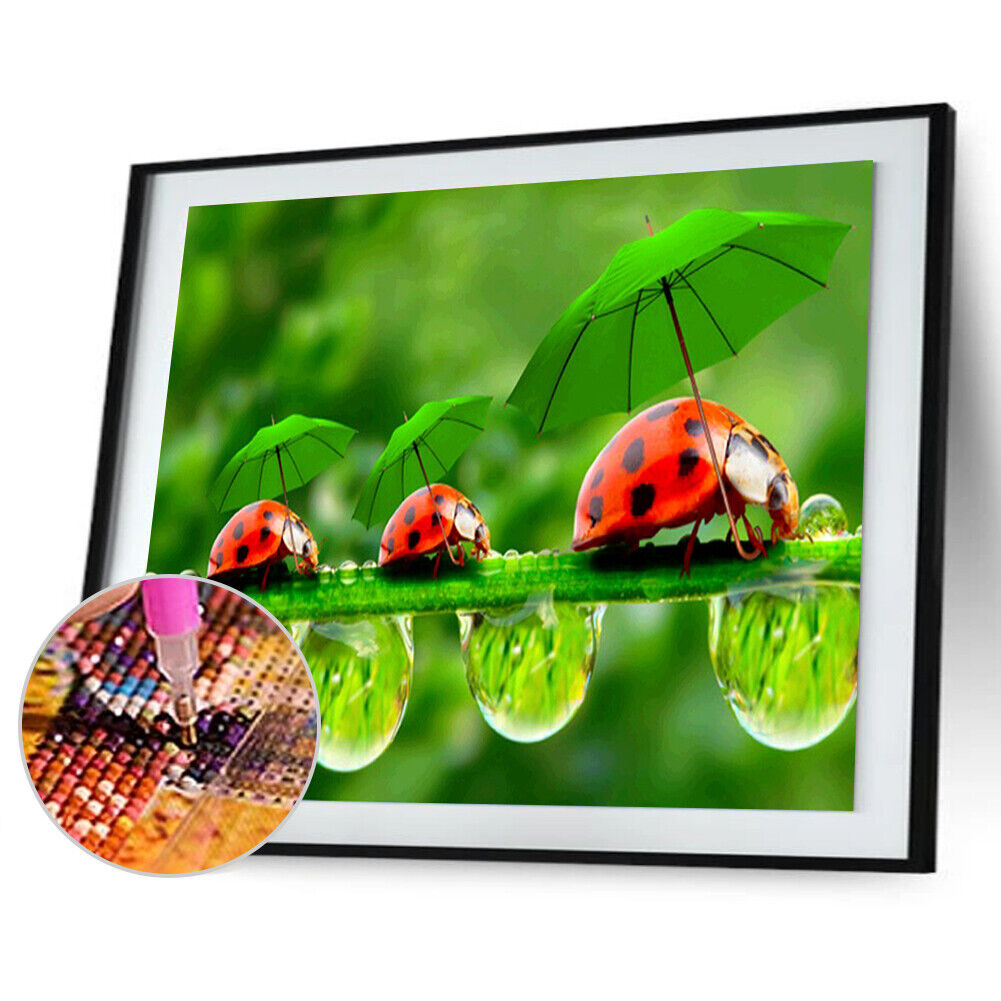 Green Leaf Ladybug 5D Diamond Painting Embroidery DIY Cross Stitch Decor
