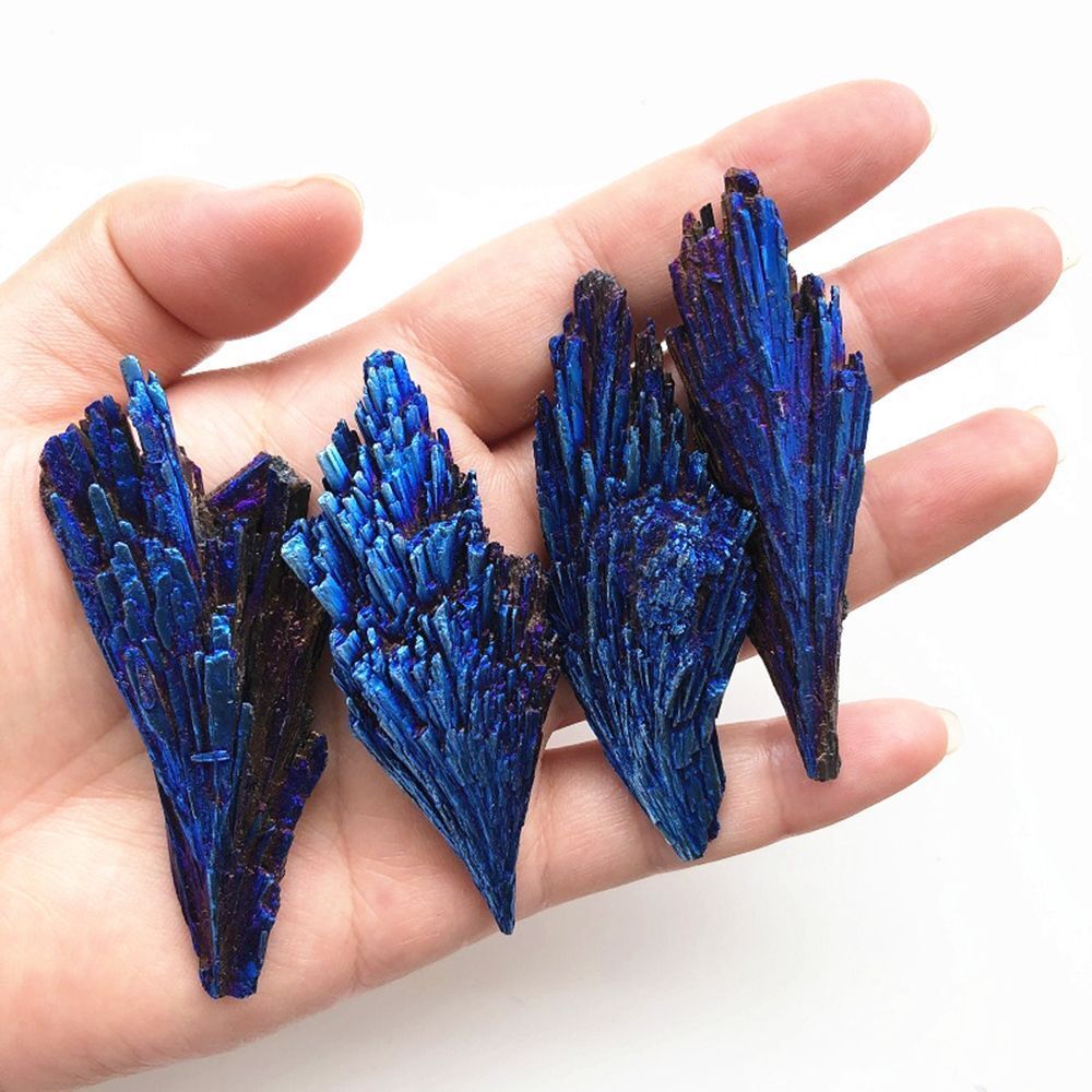 Black Tourmaline Healing Jet Stone Mineral Specimen Titanium Crystals Cluster