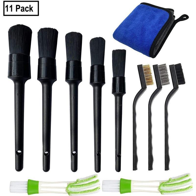 11Pcs Multifunctional Soft Fiber Brush for Cleaning Car Tire Rim Vehicle Washer