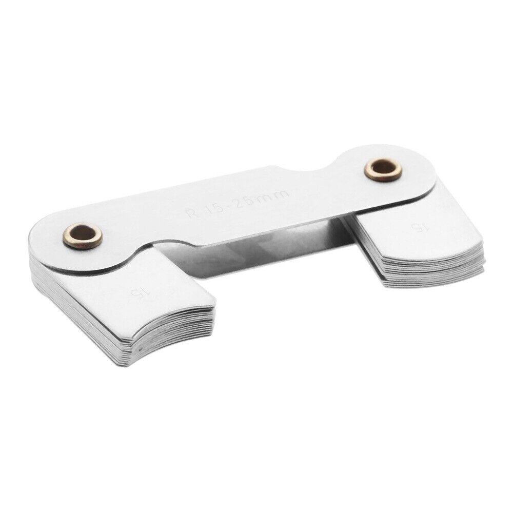 R15-25mm Radius Gauge Gage 32 Blades Metalworking Measuring Tool Stainless Steel
