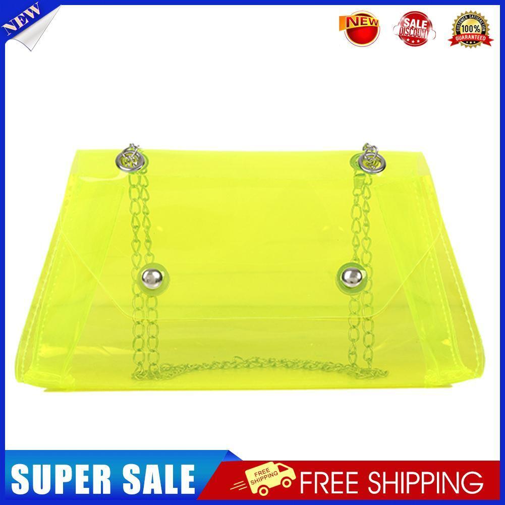 Candy Color Crossbody Bag Shoulder Women Chain PVC Jelly Purses (Yellow)