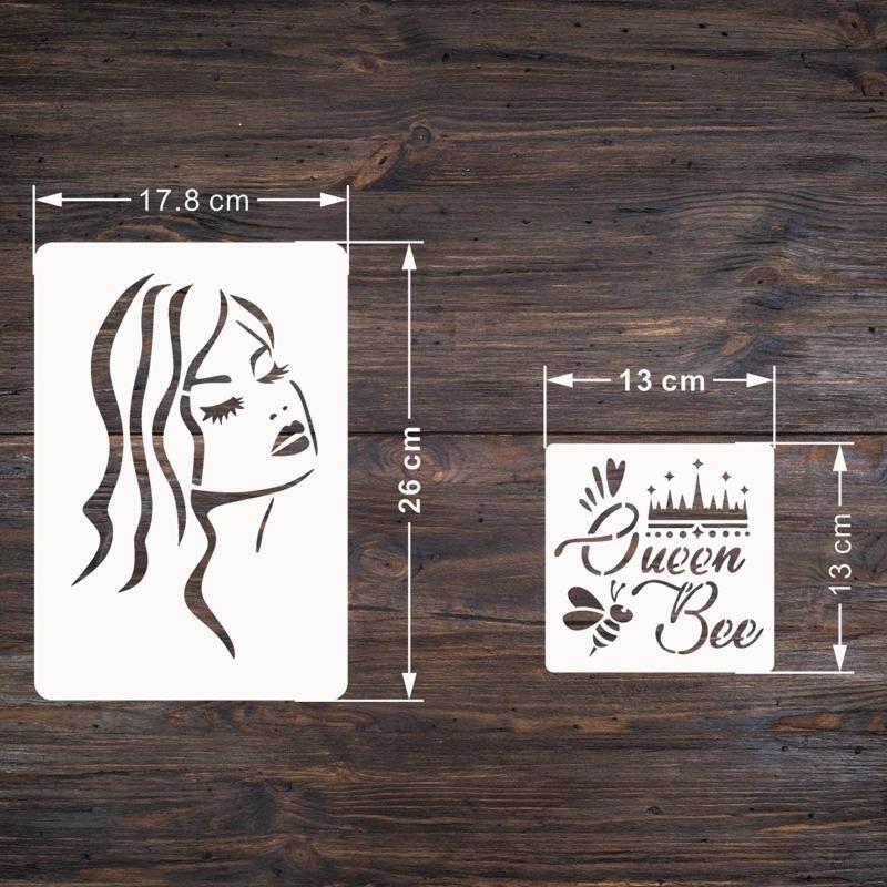 Beautiful Women  Painting Template Set of 16 Hollow Plastic Stencils DIY