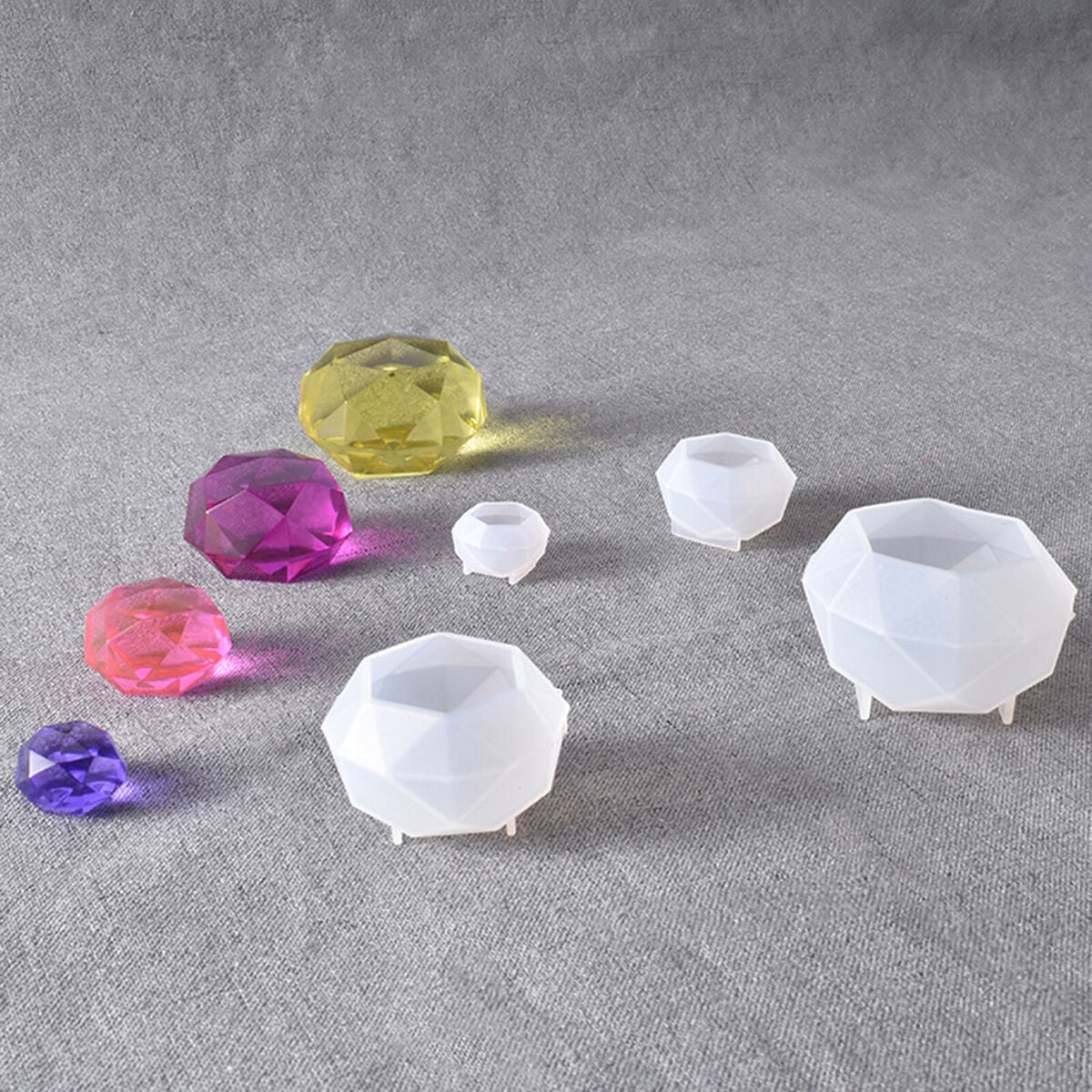 4 Pieces DIY Large Diamond Pendant Charms    Mould for