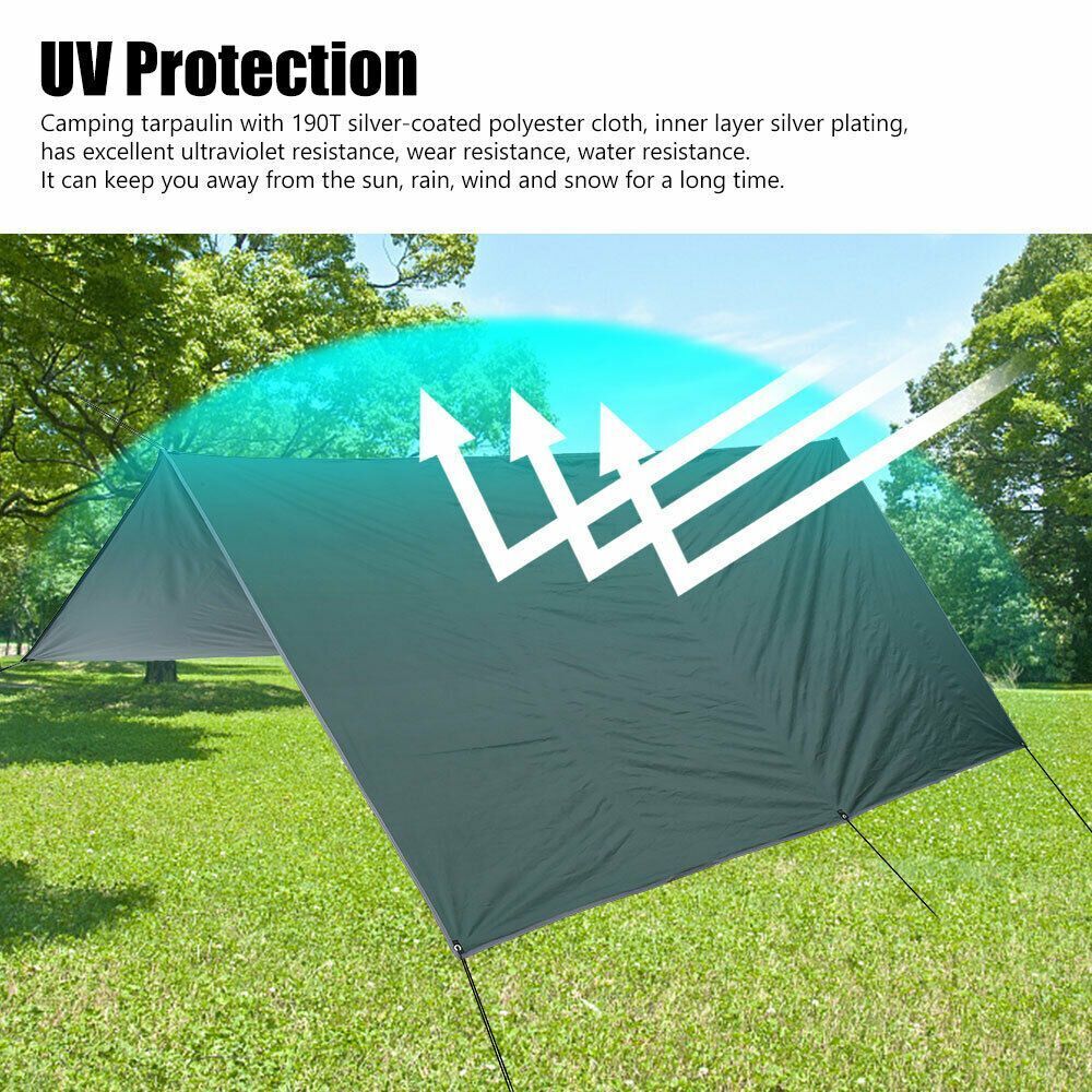 Waterproof Awning Shade Rain Sun Shade Shelter Camping Tent Tarp Fly Tent Tarp