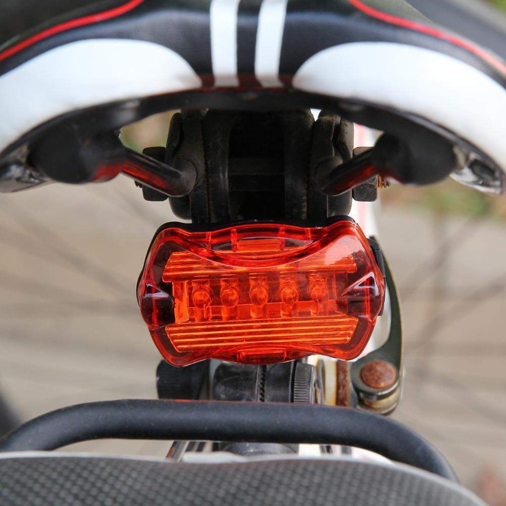 Waterproof 5LED Bicycle Tail Light Rear Warning Lamp for Night Bike Cycling